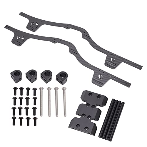 EVTSCAN Carbon -Faser -Chassis -Kit niedriger Mitte des Einstellradstands RC -Zubehör für axiale SCX10 II 90046 90047 (Black) von EVTSCAN