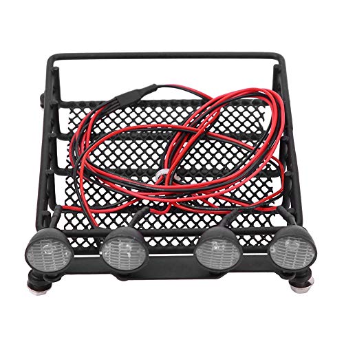 EVTSCAN Dachträger Gepäckträger LED Leuchten Leicht eissiges axiales SCX10 1/10 Crawler (2 White 2 red) von EVTSCAN