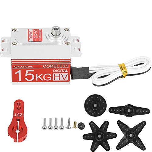 EVTSCAN Digital Coreless Motor Metal Gear Lenkung Servo hoch für RC -Auto 1/10 1/8 Skala (Rot) von EVTSCAN