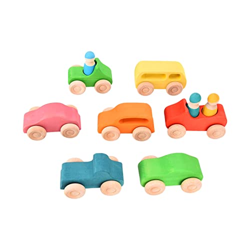 EVTSCAN Holzspielzeugauto Cartoon Holzpuppen Pädagogische Buchenholzautoblöcke für Kinder EVTSCAN Holzspielzeugauto Cartoon Holzpuppen Pädagogische Buchenholzautoblöcke für Kinder von EVTSCAN