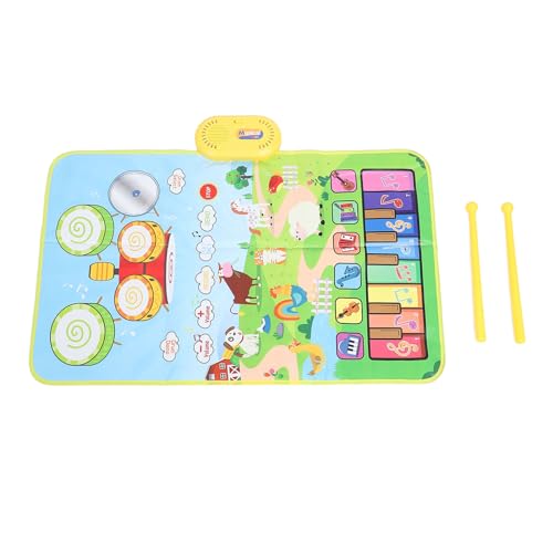 EVTSCAN Kleinkind Musical Matte Touch Spiel Baby Klavier Keyboard Drum Pad Spielzeug mit 2 Stöcken Frühschulbildung für Jungen Mädchen (Farm Type) von EVTSCAN