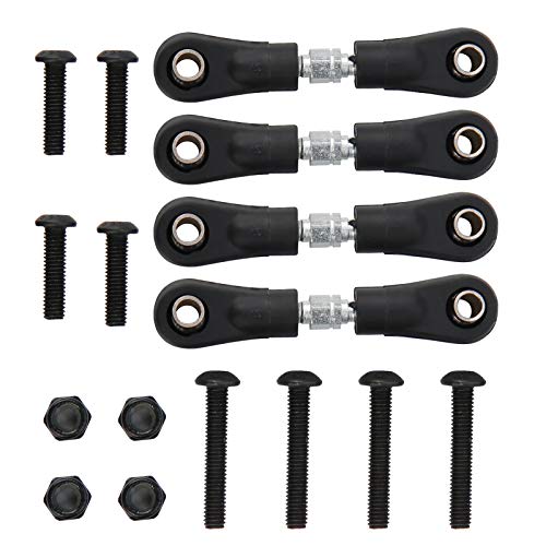 EVTSCAN Lenkstange Set Black Metal für 1/10 RC Flat Car Ersatz Zubehör (42-50) von EVTSCAN