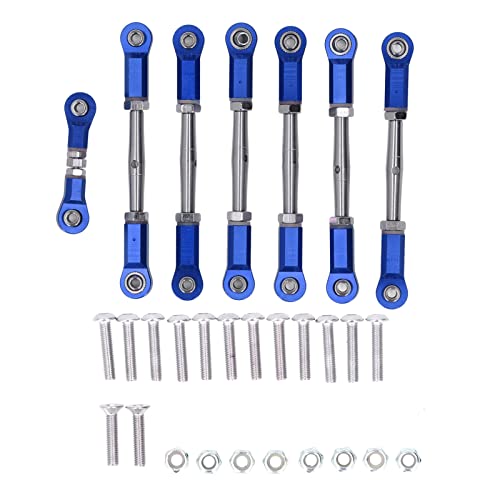 EVTSCAN Metall einstellbare Stücke Linkstange Langzeitleistung für RC -Auto Slash Rustler Stampede 4x4 7pcs Set (Blue) von EVTSCAN