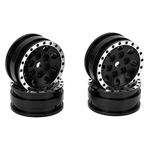 EVTSCAN Metall runde Lochrad -Hub -Hub, Hochleistungs für axiale SCX24 RC -Auto 1/24 Kletterszene (Black) von EVTSCAN