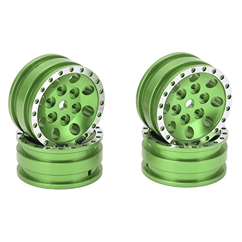 EVTSCAN Metall runde Lochrad -Hub -Hub, Hochleistungs für axiale SCX24 RC -Auto 1/24 Kletterszene (Green) von EVTSCAN