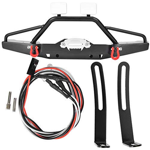 EVTSCAN Metall vordere Stoßfänger LED LED Light Accessoire Anti-Kollisionsstange Axial SCX10 II 4 Red Premium Winch Enhancer von EVTSCAN