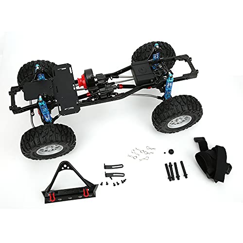 EVTSCAN Metallauto-Rahmen Kohlefaser-Chassis-Stoßfänger für SCX10 II RC-Automodellgeschwindigkeit Rennstadel im Gelände (Red Black) von EVTSCAN