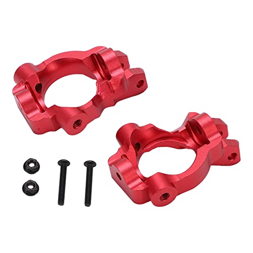 EVTSCAN Metallfront C Hubs Caster Blocks Spindelträger losi Lasernut U4 1/10 RC -Auto Leicht -Aluminiumlegierung (Red) von EVTSCAN