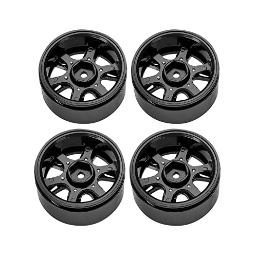 EVTSCAN Metallsimulationsrad Rand Hubs Langlebige einfache Installation RC Crawler Car Accessoires (Black) von EVTSCAN