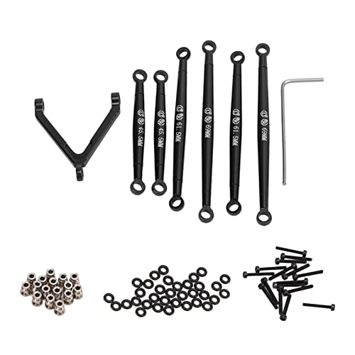 EVTSCAN Metallverbindung Pull -Stange -Stange -Kit -Upgrade -Leistung RC -Cars Zubehör AXIAL SCX24 1/24 Fernbedienung (Black) von EVTSCAN