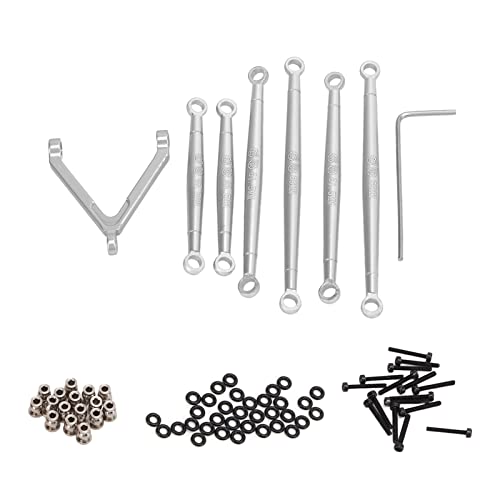 EVTSCAN Metallverbindung Pull -Stange -Stange -Kit -Upgrade -Leistung RC -Cars Zubehör AXIAL SCX24 1/24 Fernbedienung (Silver) von EVTSCAN