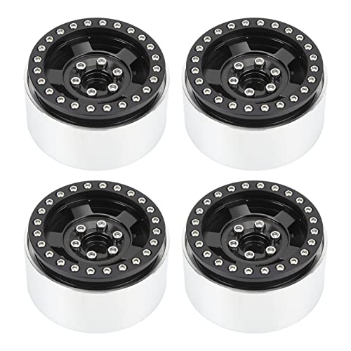EVTSCAN Professionelle Aluminiumlegierung RC Autorad Felgen 1/10 RC -Autos für verbesserte Leistung und Stabilität (Black) von EVTSCAN