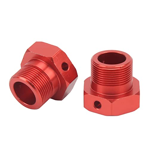 EVTSCAN RC Aluminium Wheel Hex Hubs Legierung Stabiler Steuerelement Bright Color 2pcs für arrma 1/5 Ausgestoßener Kraton 8s (Red) von EVTSCAN
