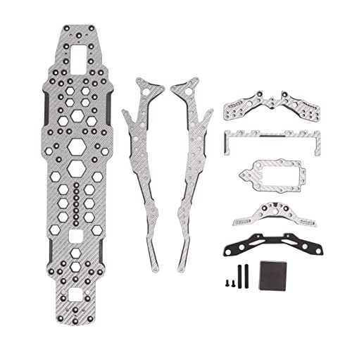EVTSCAN RC -Auto -Chassis -Rahmen -Kit Carbonfaser Aluminiumlegierung Leichtes RC -Auto -Upgrade -Kit für den 3. D5S MR 1/10 (Silver) von EVTSCAN