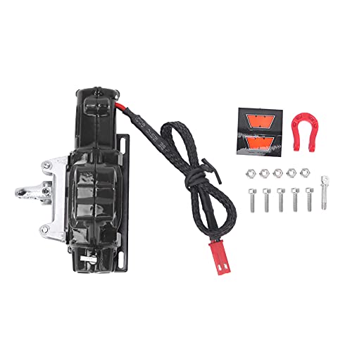 EVTSCAN RC Automatic Winch Metal Langlebige Lebensdauer Axial SCX10 4 Red 1/10 Crawler Car Accessoire (Black) von EVTSCAN