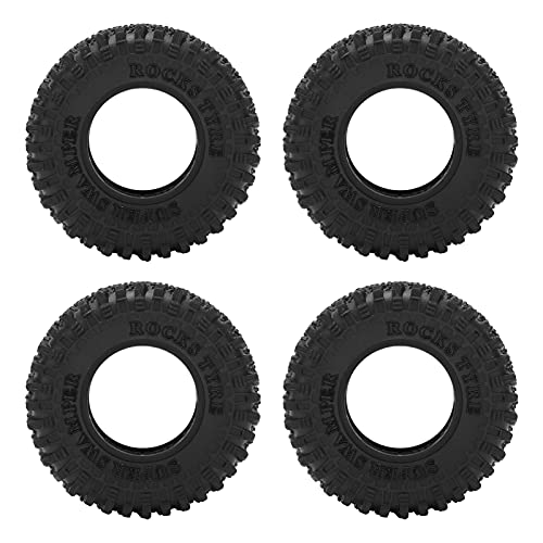 EVTSCAN RC -Autoreifen Gummi -Schwarze Reifen für axiale SCX24 Fernbedienungssteuerung Gummireifen für RC -Auto (Black) von EVTSCAN