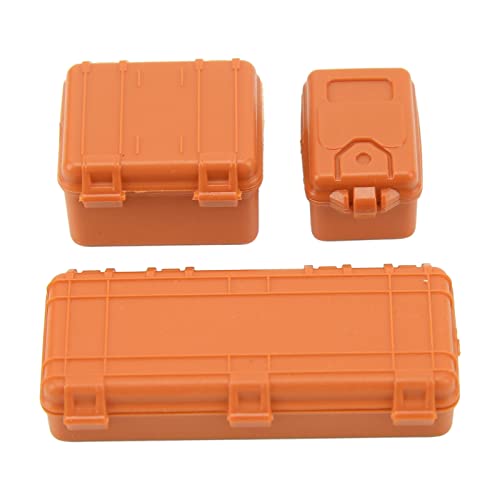 EVTSCAN RC -Autosimulation Gepäck Hülle Set Dekorationen für 1/18 1/24 RC Crawler Koffer Kunststoff großes Medium klein (Orange) von EVTSCAN