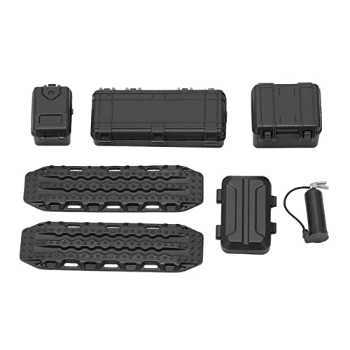 EVTSCAN RC -Autosimulationsdekoration Set Premium Plastic Gepäck Toolbox Fire Lorelisher 1/18 1/24 RC -Autos (Black) von EVTSCAN