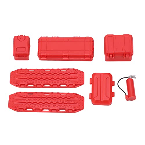 EVTSCAN RC -Autosimulationsdekoration Set Premium Plastic Gepäck Toolbox Fire Lorelisher 1/18 1/24 RC -Autos (Red) von EVTSCAN