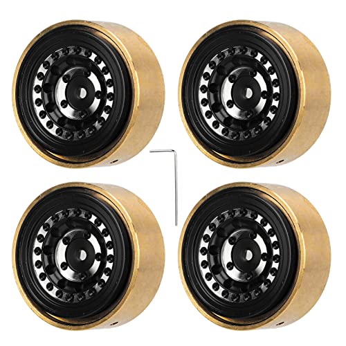 EVTSCAN RC Beadlock Wheel Wheel Aluminiumlegierung Messing Gewicht Block Watchman FCX24 1/18 1/24 RC -Auto (Black) von EVTSCAN