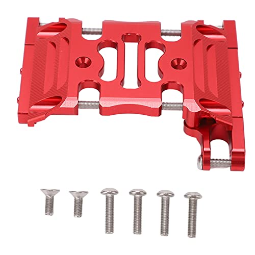EVTSCAN RC Car Center Getriebeplatte Aluminiumlegierung Verschleiß Hochfest Leuchtgetriebemontage Basis für axiales 1/10 Auto (Red) von EVTSCAN