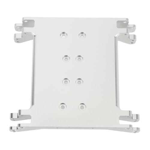 EVTSCAN RC Car Chassis Skid Plate Aluminium Legierung Leichtes mehrfacher Löcher RC Getriebe Chassis Skid -Platte für RR10 1/10 RC -Auto (Silber) von EVTSCAN