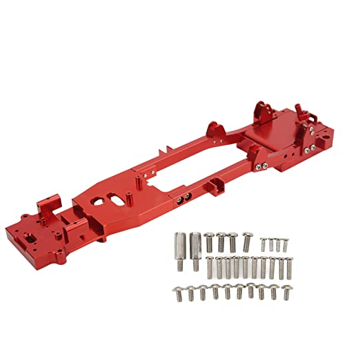 EVTSCAN RC Car Metal Metall Chassis Frame Upgrade Accessoires WPL D12 Fernbedienung LKW Hochstärke Langes Dienstleben Silber Rot (Red) von EVTSCAN