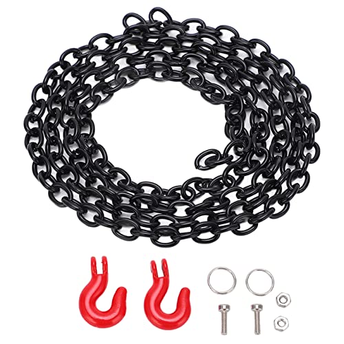 EVTSCAN RC Car Metall Tow Haken Kette Dekoration Klettern Fernbedienung Autos Accessoires Scx10 Aluminiumlegierung Schwarz von EVTSCAN