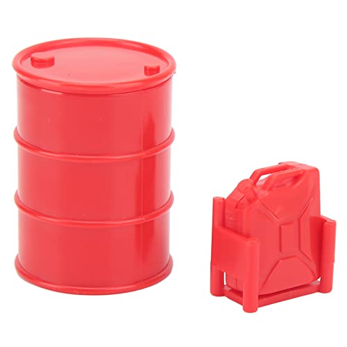 EVTSCAN RC Car Simulationsdekoration Professional Leichtes RC Oil Drum Kraftstofftank für 1/24 RC -Auto (Red) von EVTSCAN