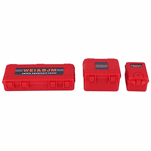 EVTSCAN RC Crawler Simulation Tools Box Gepäck Koffer Dekoration D90 für 4 SCX10 90046, Rot Schwarz Orange (Red) von EVTSCAN