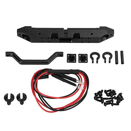 EVTSCAN RC Front Stoßstange und Lichtset Aluminiumlegierungsimulation für axiale SCX24 1/24 RC Car Crawler (Black) von EVTSCAN