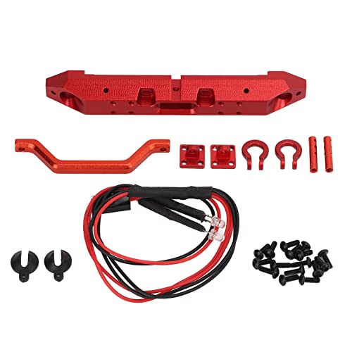 EVTSCAN RC Front Stoßstange und Lichtset Aluminiumlegierungsimulation für axiale SCX24 1/24 RC Car Crawler (Red) von EVTSCAN