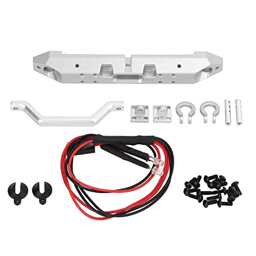 EVTSCAN RC Front Stoßstange und Lichtset Aluminiumlegierungsimulation für axiale SCX24 1/24 RC Car Crawler (Silver) von EVTSCAN