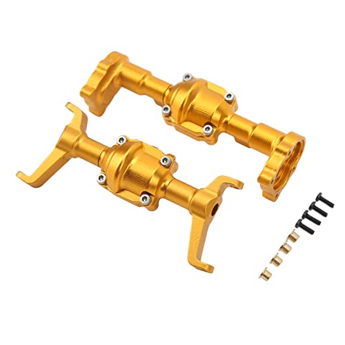 EVTSCAN RC Front- und Hinterachergehäuse Aluminiumlegierung CNC -Achsengehäuse für FMS FCX24 1/24 RC -Auto (Gold) von EVTSCAN