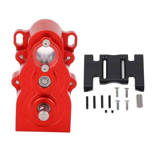 EVTSCAN RC -Getriebe Motor Aluminium CNC vertikales Getriebe Compact Design Effiziente Getriebe einstellbare Zahnradverhältnis Einfache Installation für SCX10 1/10 Fernbedienungsauto (Rot) von EVTSCAN