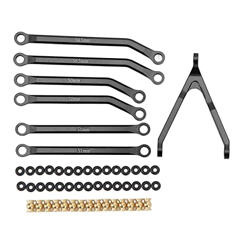 EVTSCAN RC Lenkstange Set Messingkugel Stütze Tie Rahmen Gummischlaufe RC -Autoschalenzubehör 1/24 für Axial (Black) von EVTSCAN