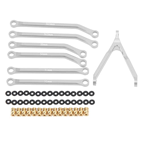 EVTSCAN RC Lenkstange Set Messingkugel Stütze Tie Rahmen Gummischlaufe RC -Autoschalenzubehör 1/24 für Axial (Silver) von EVTSCAN