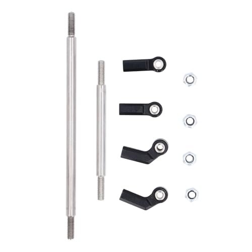 EVTSCAN RC -Lenkung Servo -Verknüpfungskit 104mm Pull -Stange -Links und 7 mm Fugen VP F10 1/10 Skala -Automodell Aluminiumlegierung Hochleistungsklang Schnell genaue Lenkung RC (Black) von EVTSCAN