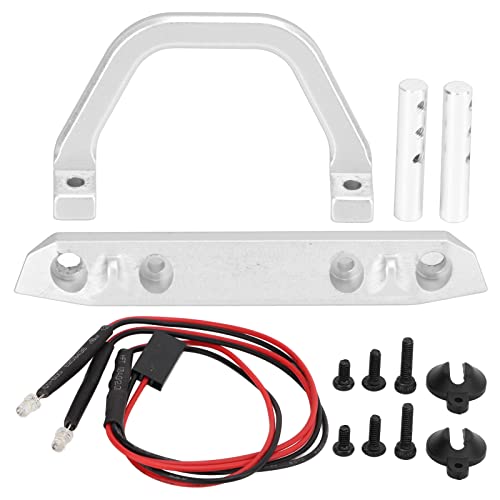 EVTSCAN RC Metal Aluminium vordere Stoßfänger LED LED LICHT RC Accessoires AXIAL SCX24 1/24 Fernbedienungsauto (Silver S) von EVTSCAN
