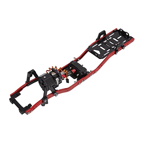 EVTSCAN RC -Metall -Chassis 313mm Radstand 2 Geschwindigkeitsmodus 3 Kanal -Sender Aluminiumlegierung RC -Rahmen für axiales SCX10 1/10 RC -Auto (Red) von EVTSCAN