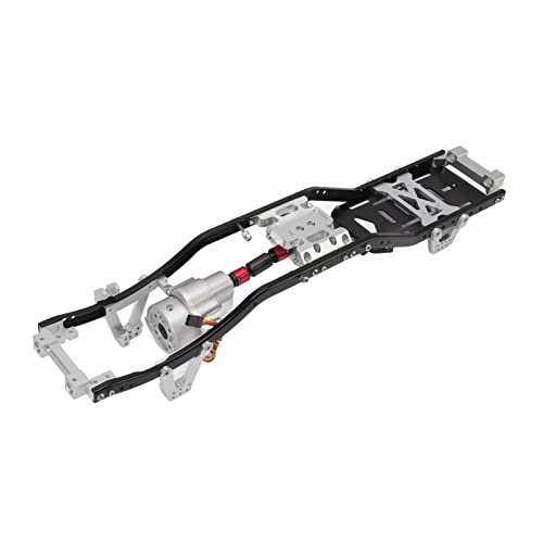 EVTSCAN RC -Metall -Chassis 313mm Radstand 2 Geschwindigkeitsmodus 3 Kanal -Sender Aluminiumlegierung RC -Rahmen für axiales SCX10 1/10 RC -Auto (Silver) von EVTSCAN