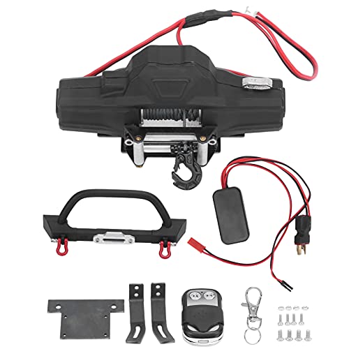 EVTSCAN RC Metall Front Stoßstange Winch Fernbedienung für axiale SCX10 1/10 Crawler -Upgrade -Teile von EVTSCAN