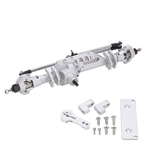 EVTSCAN RC -Portalachse CNC Universal Frontachse Aluminium für Axial Wraith 1/10 RR10 90048 90053 RC Vehikel (Silver) von EVTSCAN