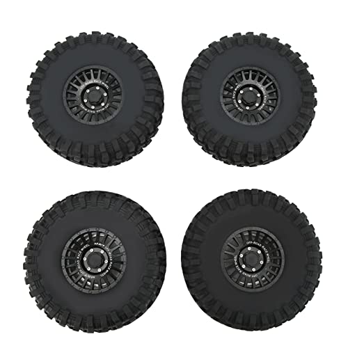 EVTSCAN RC Reifenauto Crawler Rad Gummi -Reifen -Set Aluminiumlegierung Metall -Hub -Zubehör 2,2 Zoll Schwarz von EVTSCAN