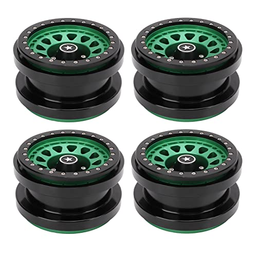 EVTSCAN RC Vehicle Wheels Felgen Hochleistungsleichte Aluminiumlegierung Nicht -Stick -Metallrad -Hub für 1/6 AXAIL SCX6 (Green) von EVTSCAN