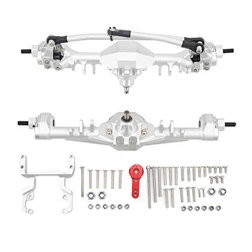 EVTSCAN RC Vorderachse Hinterachse Aluminium Legierung Set für Axial Scx10II Rgt 86100 Redcat Gen8 Hohe Leistung Klettern Erhöhung Kit (Silver) von EVTSCAN