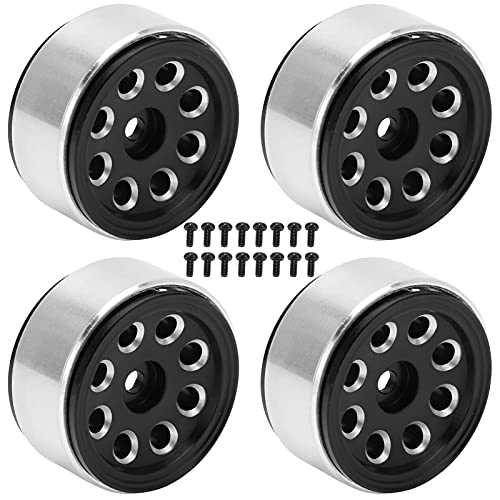 EVTSCAN RC Wheel Hub Aluminiumlegierung -Verschleiß resistent für axiales 1/24 Simulationsmodell (Black) von EVTSCAN