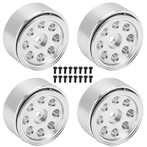 EVTSCAN RC Wheel Hub Aluminiumlegierung -Verschleiß resistent für axiales 1/24 Simulationsmodell (Silver) von EVTSCAN