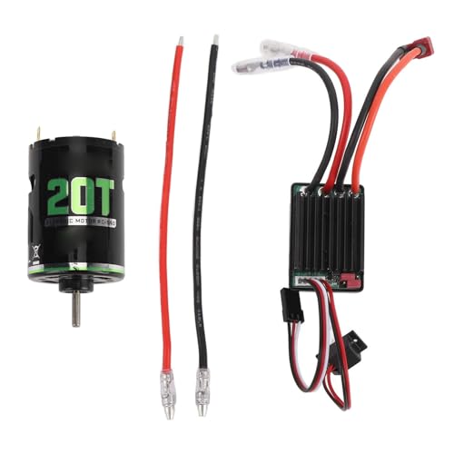 EVTSCAN RC gebürstetem Motor ESC Set High Torsion Water 320A Esc leistungsfähig für 1/10 RC Crawler Car Kupfereisen Kunststoff (20t) von EVTSCAN
