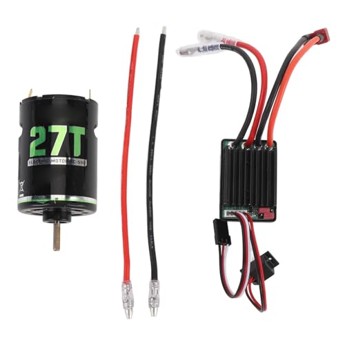 EVTSCAN RC gebürstetem Motor ESC Set High Torsion Water 320A Esc leistungsfähig für 1/10 RC Crawler Car Kupfereisen Kunststoff (27T) von EVTSCAN